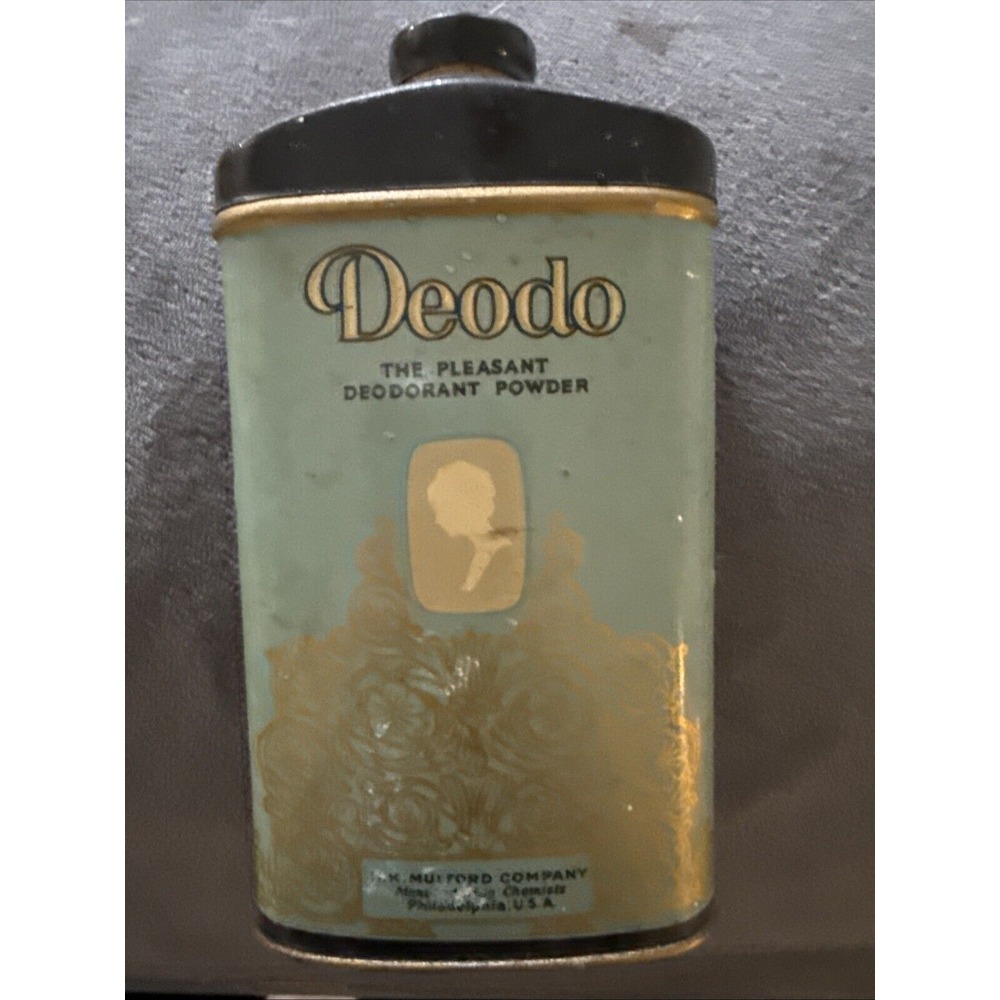 1940s Vintage Deodo Powder TIN The Pleasant‎ Deodorant Mulford Co. Philadelphia